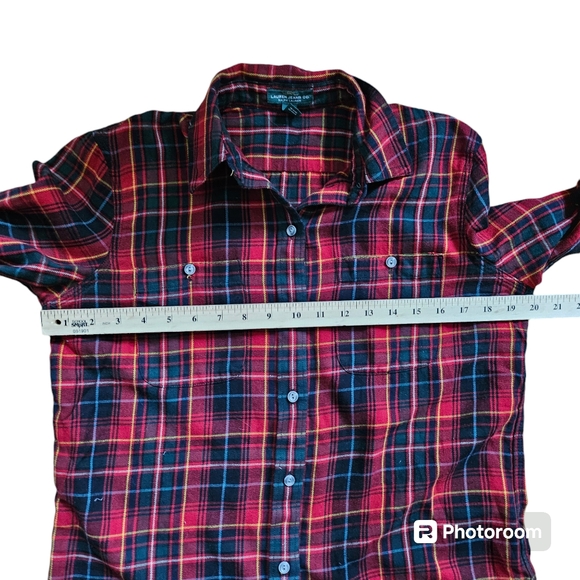LRL Lauren Jeans Co Ralph Lauren Red Plaid Button Down Shirt Size M - Picture 8 of 9